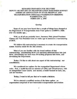 Deputy Secretary of Transportation Mortimer Downey Speeches February 1995