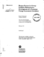 Human Factors in Airway Facilities Maintenance Development of a Prototype Outage Assessment Inventory