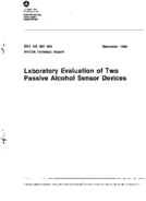 Laboratory Evaluation of Two Passive Alcohol Sensor Devices