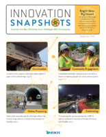 INNOVATION SNAPSHOTS  outsidethebox thinking from Michigan DOT employees September 2016