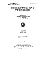 Preliminary Evaluation of Synthetic Speech