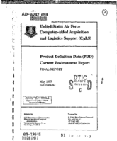 Product Definition Data PDD Current Environment Report