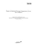 Progress in intermodal passenger transportation  private sector initiatives