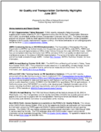 Air Quality and Transportation Conformity Highlights June 2011