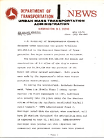 Department of Transportation News Urban Mass Transportation Administration UMTA 11274