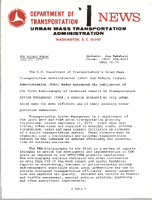 Department of Transportation News Urban Mass Transportation Administration UMTA 7674