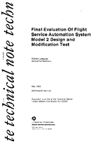 Final Evaluation of Flight Service Automation System Model 2 Design and Modification Test