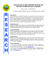 Evaluation of the inverted tee shallow bridge system for use in Kansas Summary