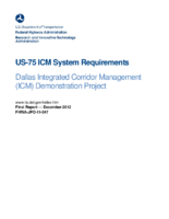 US75 ICM system requirements  Dallas Integrated Corridor Management ICM demonstration project
