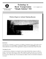 Technology in rural transportation Simple solution 10 wireless pagers to activate warning beacons