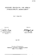 Auditory Processing for Speech Intelligibility Improvement