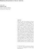 Measuring Transportation in the US Economy