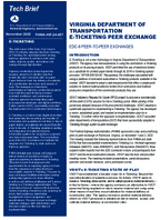 Virginia Department of Transportation ETicketing Peer Exchange Tech Brief