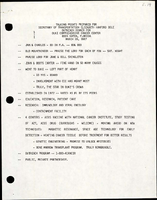 Talking Points Prepared for Secretary of Transportation Elizabeth Hanford Dole Outreach Dinner for Duke Comprehensive Cancer Center