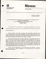 Remarks Prepared for Delivery by Secretary of Transportation Elizabeth Hanford Dole to the American Trucking Associations