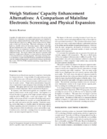 Weigh Stations Capacity Enhancement Alternatives A Comparison of Mainline Electronic Screening and Physical Expansion