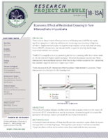 Economic Effect of Restricted Crossing UTurn Intersections in Louisiana  Research Project Capsule