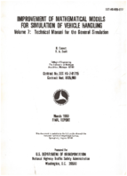Improvement of mathematical models for simulation of vehicle handling  volume 7  technical manual for the general simulation