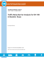 Traffic Noise Barrier Analysis for SH 190 in Rowlett Texas