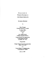 Evaluation of porous pavements for road surfaces  interim report