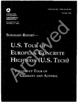 Summary Report  US Tour of European Concrete Highways US Tech Followup Tour of Germany and Austria