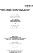 Highway planning and operations for the Dallas district  freeway system plan methodology  summary