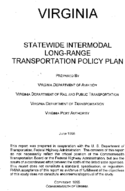 Virginia statewide intermodal longrange transportation policy plan