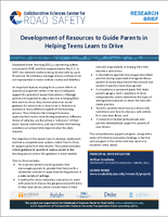 Development of Resources to Guide Parents in Helping Teens Learn to Drive Research Brief