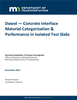 Dowel  Concrete Interface Material Categorization  Performance in Isolated Test Slabs