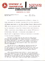 Department of Transportation News Urban Mass Transportation Administration UMTA 7572