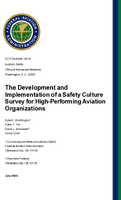 The Development and Implementation of a Safety Culture Survey for HighPerforming Aviation Organizations