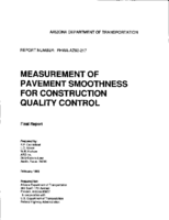 Measurement of Pavement Smoothness for Construction Quality Control