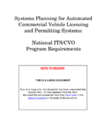 Systems planning for automated commercial vehicle licensing and permitting systems  national ITSCVO program requirements