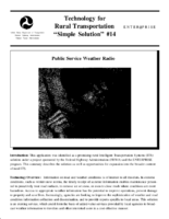 Technology in rural transportation Simple solution 14 public service weather radio