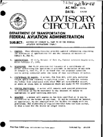 AC 915A Waivers of Subpart B Part 91 of the Federal Aviation Regulations FARS