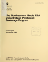 The Northeastern Illinois RTA Decentralized Paratransit Brokerage Program