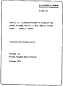 DYNALIST II  A Computer Program for Stability and Dynamic Response Analysis of Rail Vehicle Systems  Volume 1 Technical Report