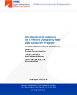 Development of Guidance for a Vehicle Occupancy Rate Data Collection Program