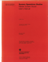 System Operations Studies Feeder System Model  Users Manual