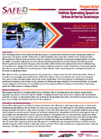 Vehicle Operating Speed on Urban Arterial Roadways Project Brief
