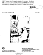 LTPP Materials Characterization Program Resilient Modulus of Unbound Materials LTPP Protocol P46 Laboratory Startup and Quality Control Procedure