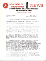 Department of Transportation News Urban Mass Transportation Administration UMTA 7546