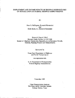 Employment and Income Impacts of Highway Expenditures on Bypass Loop and Radial Highway Improvements