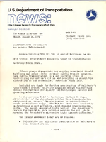 US Department of Transportation news Office of Assistant Secretary for Governmental and Public Affairs UMTA 779 Baltimore Gets 70 Million for Transit Improvements
