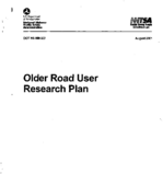 Older Road User Research Plan