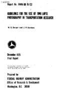 Guidelines for The Use of TimeLapse Photography in Transportation Research