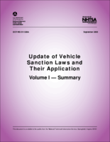 Update of Vehicle Sanction Laws and Their Application Volume I Summary