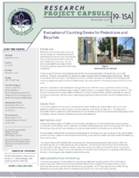 Evaluation of Counting Device for Pedestrians and Bicyclists Research Project Capsule 191SA
