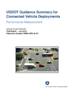 USDOT guidance summary for connected vehicle deployments performance measurement