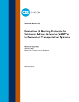 Evaluation of Routing Protocols for Vehicular Ad hoc Networks VANETs in Connected Transportation Systems